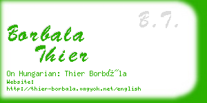 borbala thier business card